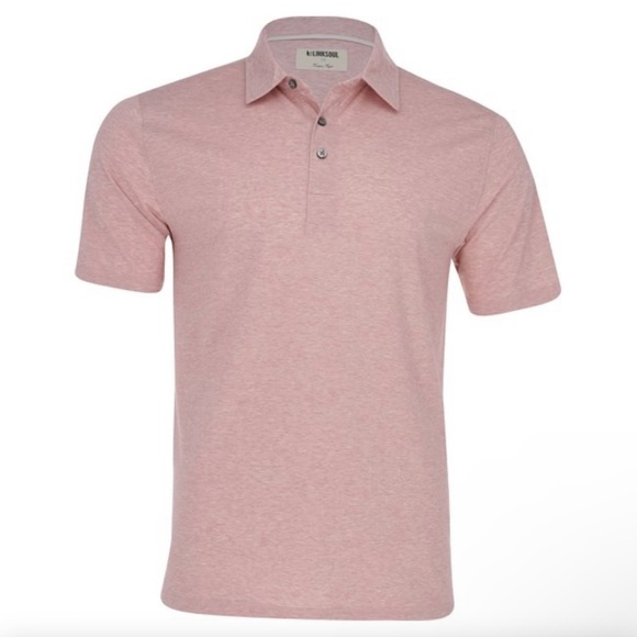 LinkSoul Delray Golf Polo pink performance shirt Medium preppy athletic spring‎ - Picture 2 of 11